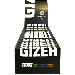 GIZEH BLACK Extra Fine Papers – Extra dünne Blättchen zum Selbstdrehen - Packung mit Magnetverschluss, recyclebar - 20er Pack á 100 Premium Paper (14 g/m2)