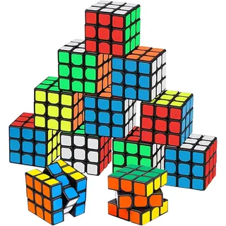 12 Stück Zauberwürfel Set, Mini Zauberwürfel, 3 * 3 * 3cm Puzzle Magic Cubes, Ge