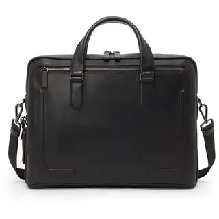 Tumi Harrison Avondale Leder-Aktentasche mit Reißverschluss oben Black Bombe
