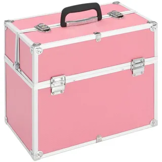 vidaXL Kosmetikkoffer 37 x 24 x 35 cm Rosa Aluminium
