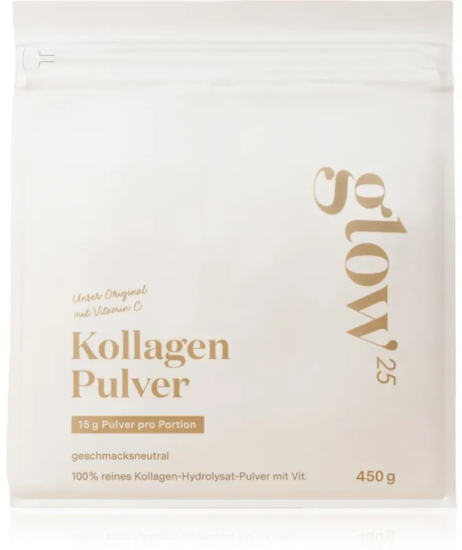 Glow25 Kollagen Pulver mit Vitamin C Kollagen in Pulverform mit Vitamin C 450 g