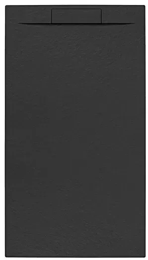 Fusion Rechteckige Duschwanne Gussmarmor 90 x 140 cm extra flach, schwarz
