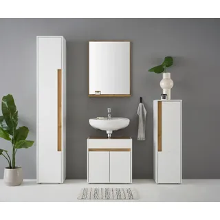 INOSIGN Badmöbel-Set »CITY/ GIRON, Bad im zeitlosen Design, 4-teiliges Badezimmer«, (Set, 4 St.), Badschränke und Spiegel, in zwei Farben verfügbar, viel Stauraum, weiß