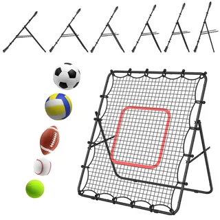 LIANTRAL Volleyball Rebounder Netz, Rebounder für Fußball, tragbares Trainingsgerät für Volleyball, Fußball, Baseball, verstellbares Kickback-Ziel für Schießen, Pass und Kontrolltraining, 1,2 x 1,4 m