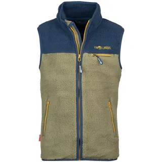 TROLLKIDS Hemsedal Weste - Moss / Mystic Blue / Golden Yellow - 92 cm