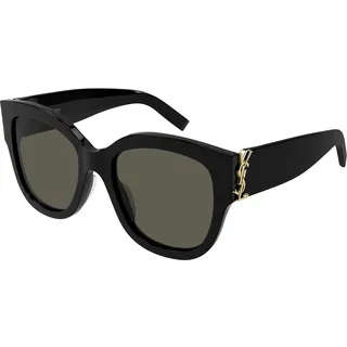 SAINT LAURENT Womens SL M95/F-001 56 Woman Acetate Sunglasses, Black-Black-Grey