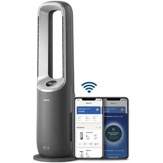 Philips Air Performer 3-in-1: Luftreiniger, Heiz- und Kühlgebläse - Reinigt 70 m2, Entfernt 99,97% der Allergene und Schadstoffe. HEPA-Filter, Intelligente Sensoren, Alexa, App. (AMF870/15)