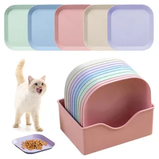 12 Stück Katzennapf, Katzennapf Flach, Fressnapf Katze Futternapf, Katzenschüssel Katzen, Bunt Katzenfutter Napfset, Futternapf katze, Katzenfressnapf, Katzennäpfe, Katzenteller, Fressnäpfe für katzen