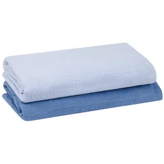 furora BABY Stoffwindeln Baby Mullwindeln Sets (Bio-Musselin: super soft) 120x120cm Spucktücher, Sehr weich blau