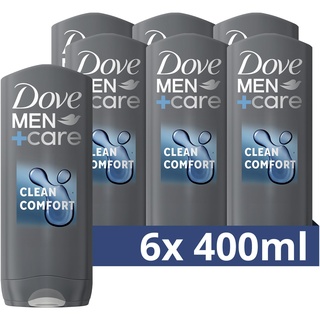 Dove Men+Care 3-in-1 Duschgel Clean Comfort Duschbad für Körper, Gesicht und Haar mit 24 Stunden Pflege Effekt 6x 400 ml