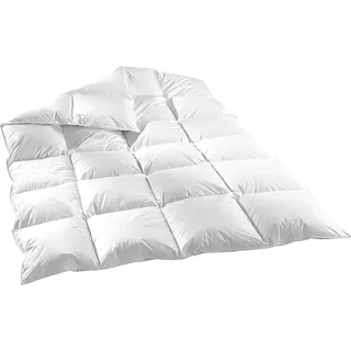 M&M Feather and Down 200x200 cm 1200 Gr. 90% DAUNEN BETT Daunendecke Daunendecken Decken Decke Bett Bettdecke Zudecke Steppdecke Daunen Winterdecke Jahresdecke Welt-der-Träume - Weiß
