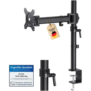 HFTEK - HF27DB - Monitor TV Tisch-Halterung Halter Bildschirmhalterung arm monitor stand Neigbar Schwenkbar Monitorarm Bildschirm Halterung Monitorhalter für Bildschirme von 13 bis 34 Zoll–VESA 75/100