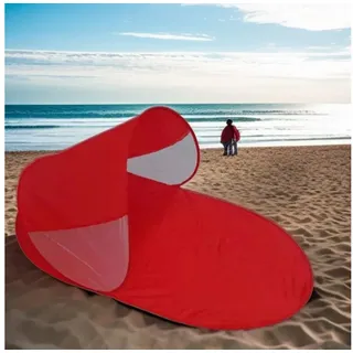 KEINerlei® aufblasbares Zelt Strandmuschel Pop up Strandzelt - Windschutz Zelt inkl Tasche rot