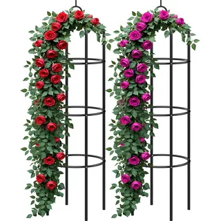 Gardebruk Rosensäule 2er-Set Schwarz 200x40cm