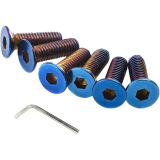 6PCS Lenkrad-Schrauben, M5 x M1,25 Edelstahl, Auto-Lenkrad-Schrauben-Set, Racing-Lenkrad-Kegelschrauben-Set mit Schraubenschlüssel - Dolaso