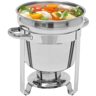 SanBouSi Edelstahl Chafing Dish Runde Wärmebehälter Buffet Edelstahl Speisenbehälter Suppe-Chafer-Set Wärmende Töpfe Speisewärmer 7L