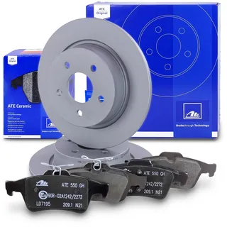 ATE Bremsenset Hinterachse inkl. Bremsscheiben hinten Ø 280 mm voll und Ceramic Bremsbeläge hinten Kompatibel mit FORD C-MAX Mk2, KUGA Mk2, TOURNEO CONNECT, TRANSIT CONNECT, TRANSIT CONNECT V408