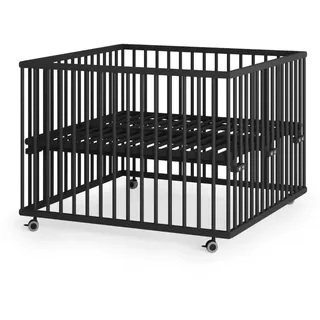 Sämann Laufgitter mit Lattenrost - Black Edition - Premium Kollektion | Gr.: 100x100 cm