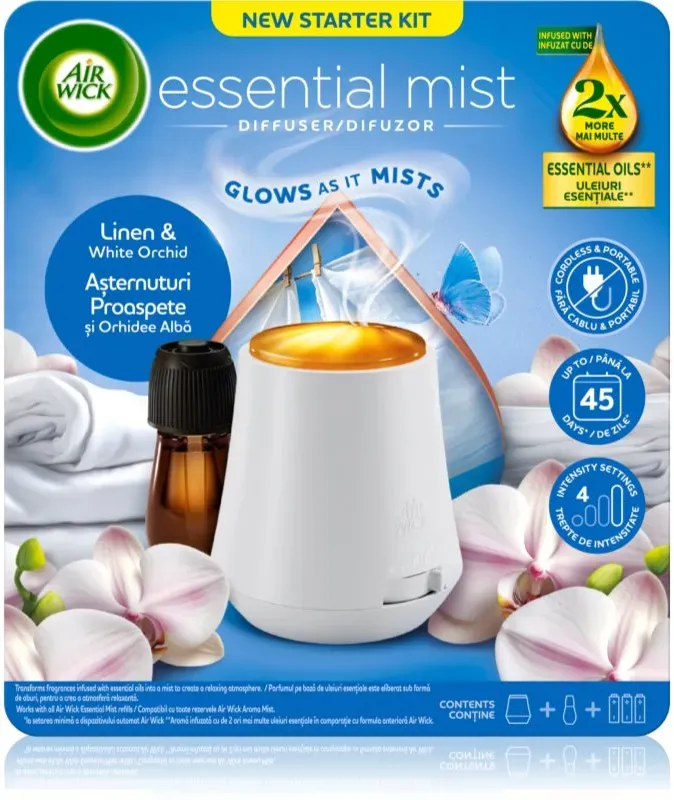 Air Wick Essential Mist Linen & White Orchid Aroma Diffuser mit Füllung 1 St.