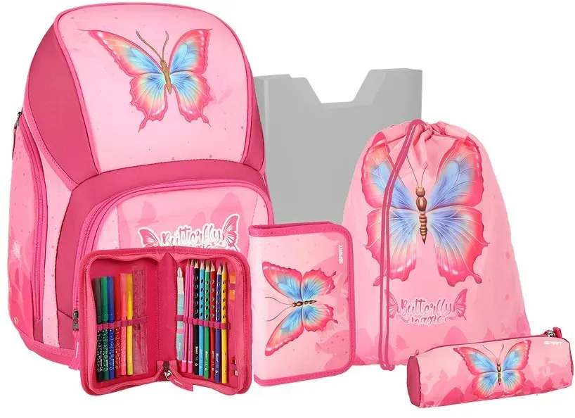 Spirit VARIO Schulranzen Set BUTTERFLY MAGIC, 5-teilig