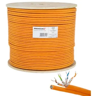 PremiumX 100m CAT 7 Netzwerkkabel Duplex LAN-Kabel Ethernet Datenkabel S/FTP PiMF PoE Eca Cat7 Verlegekabel