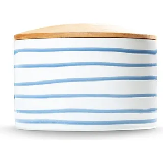Gmundner Keramik Blaugeflammt Vorratsdose mit Holzdeckel 9cm - Blau
