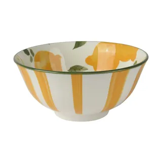 Decoris Schale 15x7cm Porzellan mit Zitronen Motiv - Gelb Weiß