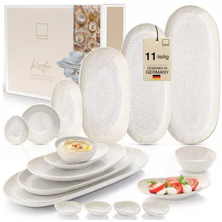 sänger Servierplatten Set, Korfu 11 teilig aus Steingut | Gr.: onesize