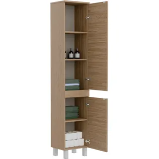 Badezimmerschrank Standsäule Regale Eiche Hochschrank Soft-closing Kommoda Möbel