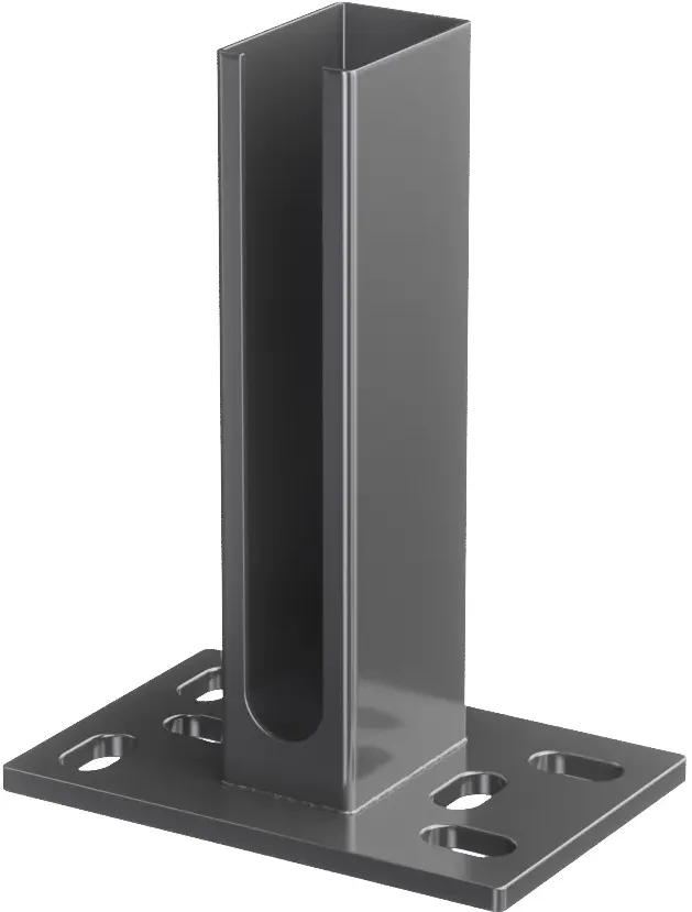 MR-Zaun Fuß für Doppelstabmattenzaun Anthrazit RAL 7016, Anthrazitgrau, 150 mm x 100 mm x 8 mm