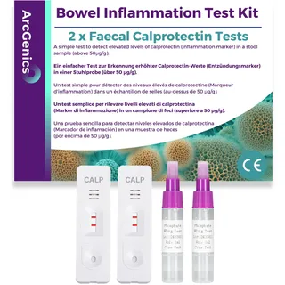 2er-Pack, Testkit für Darmentzündungen, Calprotectin-Stuhltest, Entzündungsindikator bei CED und Morbus Crohn