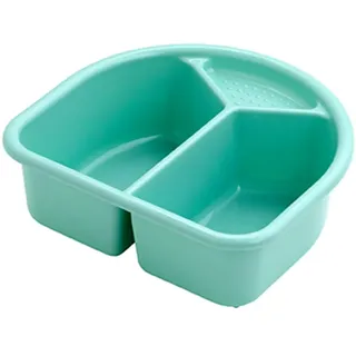 Rotho Babydesign TOP/Bella Bambina Waschschüssel - Babywaschschüssel mit Seifenablage - Waschbecken und Waschkammer in Grün - Praktische Lösung für die Babypflege