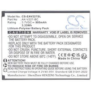 AccuCell Akku passend für Emporia SIMPLICITYglam 4G V227 Li-ion 3,7V 900mAh 3Wh, 54x42x5mm