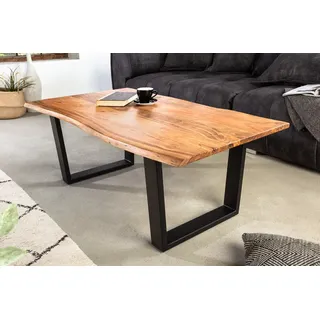 Riess-Ambiente Couchtisch MAMMUT 120cm Akazie natur V-Gestell schwarz 2,5cm Tischplatte Massivholz