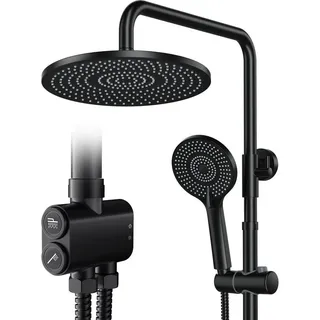 Rainsworth Duschsystem ohne Armatur Schwarz 25 cm