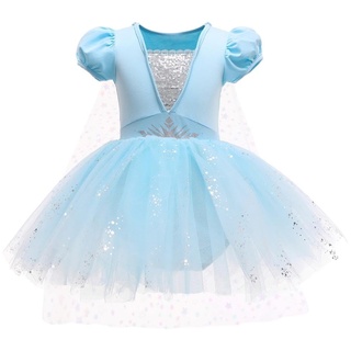 Jolly Fancy - Prinzessin Elsa Ballerina Ballett Tütü Kleid Kostüm Ballettkleid Tanzkleid Kinder Mädchen Größe 6-7 Jahre 122
