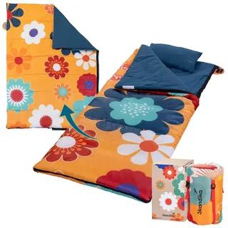 Skandika Deckenschlafsack Sovro 190 Flower | Schlafsack für Erwachsene, 3 Jahreszeiten