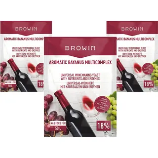 Set Hefenährsalz+ Weinhefe - für alle Weinsorte/Trockenhefe/Weinhefe/Reinzuchthefe Multicomplex Starterset für Wein (3xAromatic Bayanus Multicomplex)