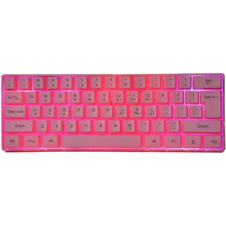 ASHATA Rosa Gaming Mechanische Tastatur, 61 Tasten RGB Hintergrundbeleuchtung Computer USB Gaming Tastatur Beleuchtete Gamer Tastatur für PC Laptop