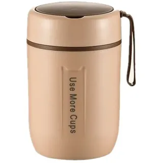 Coonoor Thermobehälter für essen warmhalten, Warmhaltebehälter Edelstahl Mit Löffel, Müslibecher to go Edelstahl, Auslaufsicher, 500ml