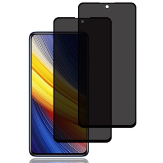 Sichtschutz Schutzfolie für Xiaomi Poco X3/Poco X3 Pro/Poco X3 NFC [2 Stück], Privacy Schutzfolie, Privacy Schutzglas, 9H Härte, Kratzfest, Anti-Fingerprint, Blasenfrei, Anti Spy Displayschutzfoli