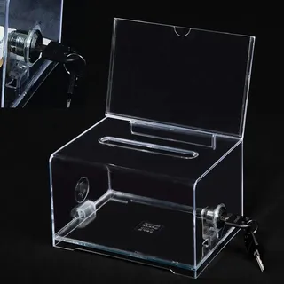 Abschließbare Spendenbox Durchsichtig - Aufbewahrungsbox Mit Schlüssel Aus Acryl für Stimmzettel und Visitenkarten Sammeln