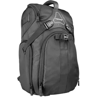 Mantona Rhodolit SLR-Kamerarucksack - Fototasche geeignet für SLR mit angesetztem Objektiv, weitere Objektive, Systemblitz und Zubehör, schwarze Kameratasche inkl. Regenschutz