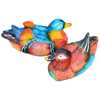 Hilai Wasserspiele, Teich schwimmend Entendekor Mandarin Ente auf Wasserharz Tierskulptur Außenpreis Oramentstil 2