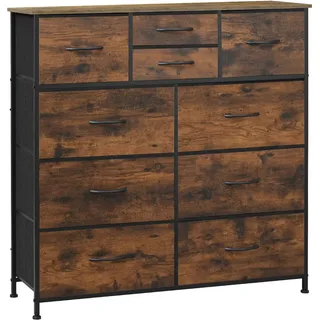 Commode En Tissu 100x100x30 Cm – Meuble De Rangement Industriel Avec Structure Métallique Pour Chambre, Salon Et Couloir