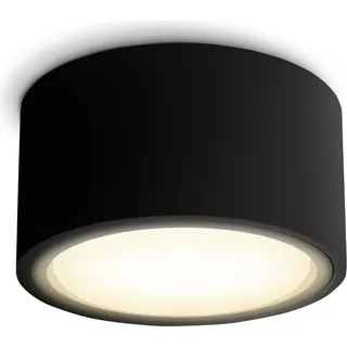 SSC-LUXon CELI-X LED Deckenleuchte matt schwarz - flach rund - inkl. tauschbarem LED GX53 5W warmweiß