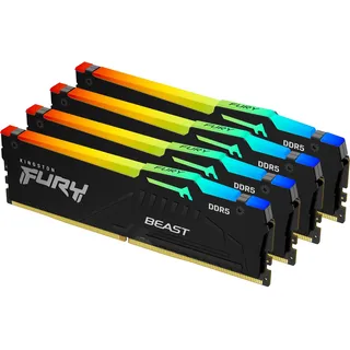 Kingston FURY Beast RGB 128GB 4x32gb DDR5 5200mhz Ram - Black