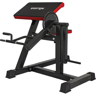 sportnow Bizeps/Trizeps Curl Maschine mit verstellbarem Sitz Trainingsgerät Fitnessgerät Scottbank Armtrainer für Trizeps Extension, Kunstleder Schwarz