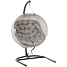 Outsunny Hängesessel Eiförmig, faltbar mit Becherhalter, abnehmbar waschbar Sitz, U-Gestell (Hängeschaukel für den Außenbereich, 1-St., Hängematte), für Indoor Outdoor, Terrasse, Garten, Sand braun