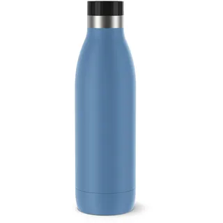 Isolier-Trinkflasche 0,7 Liter, aqua-blue aus Edelstahl, spülmaschinenfest Quick Press Verschluss, Ergonomischer 360° Trinkgenuss, 12h warm, 24h kühl, einfache Reinigung, Pulverbeschichtung, Blau,